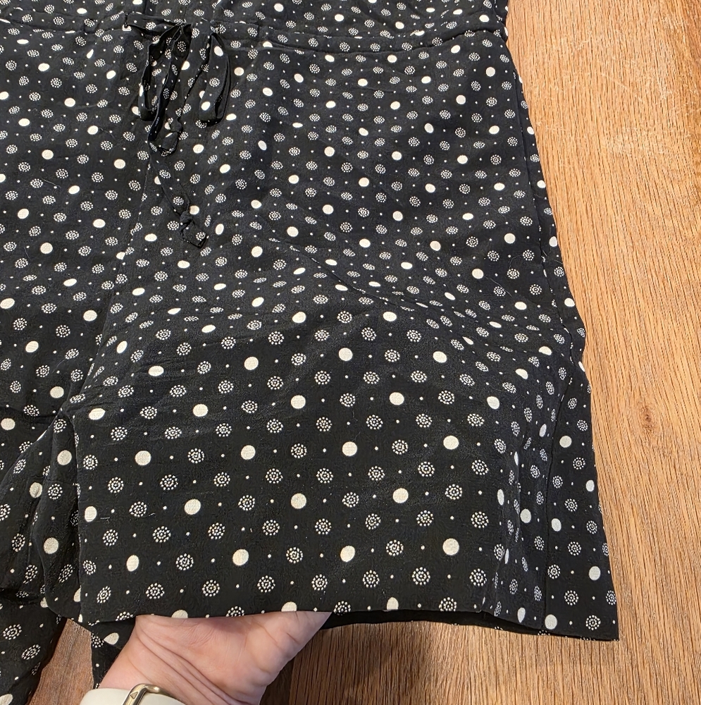 Madewell Silk Petal Play Romper Black Polka Dot Size XXS - Picture 3 of 9